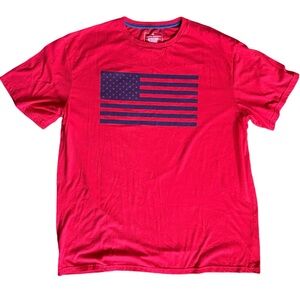 F&S red navy American flag graphic T shirt patriotic America USA men sz XL